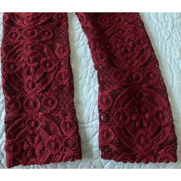 SKYE’S THE LIMIT BELOW THE KNEE TUNIC LACE DRESS, WOMENS, L, BURGANDY SLEEVELESS - Picture 8 of 11